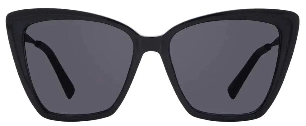 Becky II Cat Eye Sunglasses, Black & Dark Smoke Lenses