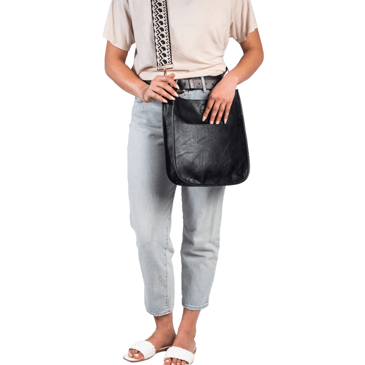 Classic Vegan Leather Messenger Bag